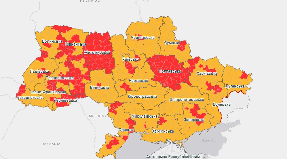 Красная карта украины